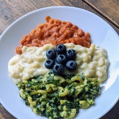 A picture of Tri color combo Macaroni Pasta.