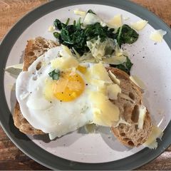 Fried Egg & Spinach on Toast A picture of Fried Egg & Spinach on Toast.