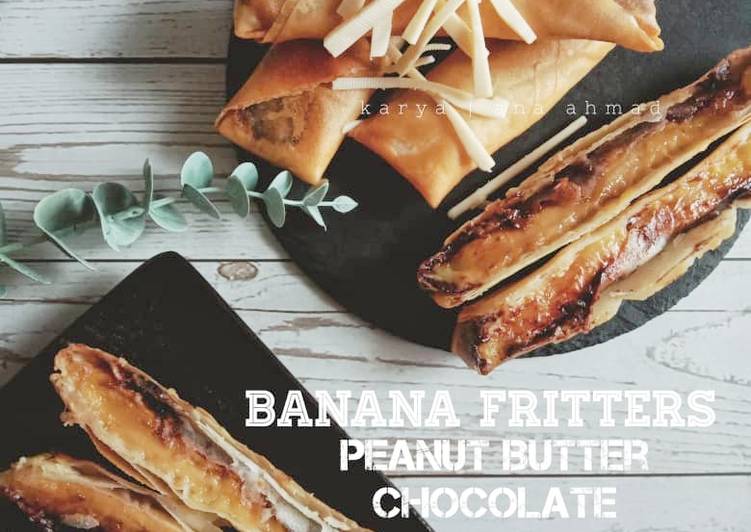 Langkah Langkah Buat Banana Frites with peanut butter and Chocolate yang Yummy