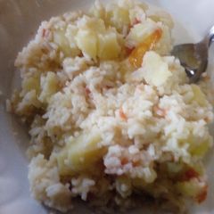 A picture of Rice with viazi.