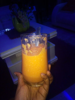 A picture of Papaya coconut smoothie.
