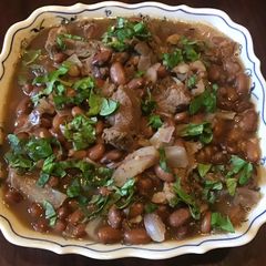 A picture of California Farm Leftover Lamb Bone with Smokey Beans.