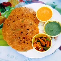 A picture of Healthy tasty delicious multigrain flour and besan veggi Chilla.