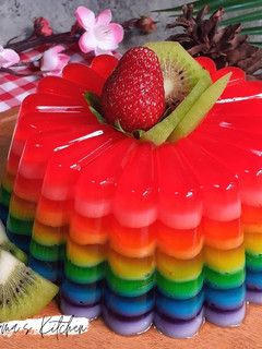 Foto resep Puding pelangi / puding rainbow