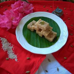 A picture of Coconut Barfi Coconut Sandesh.