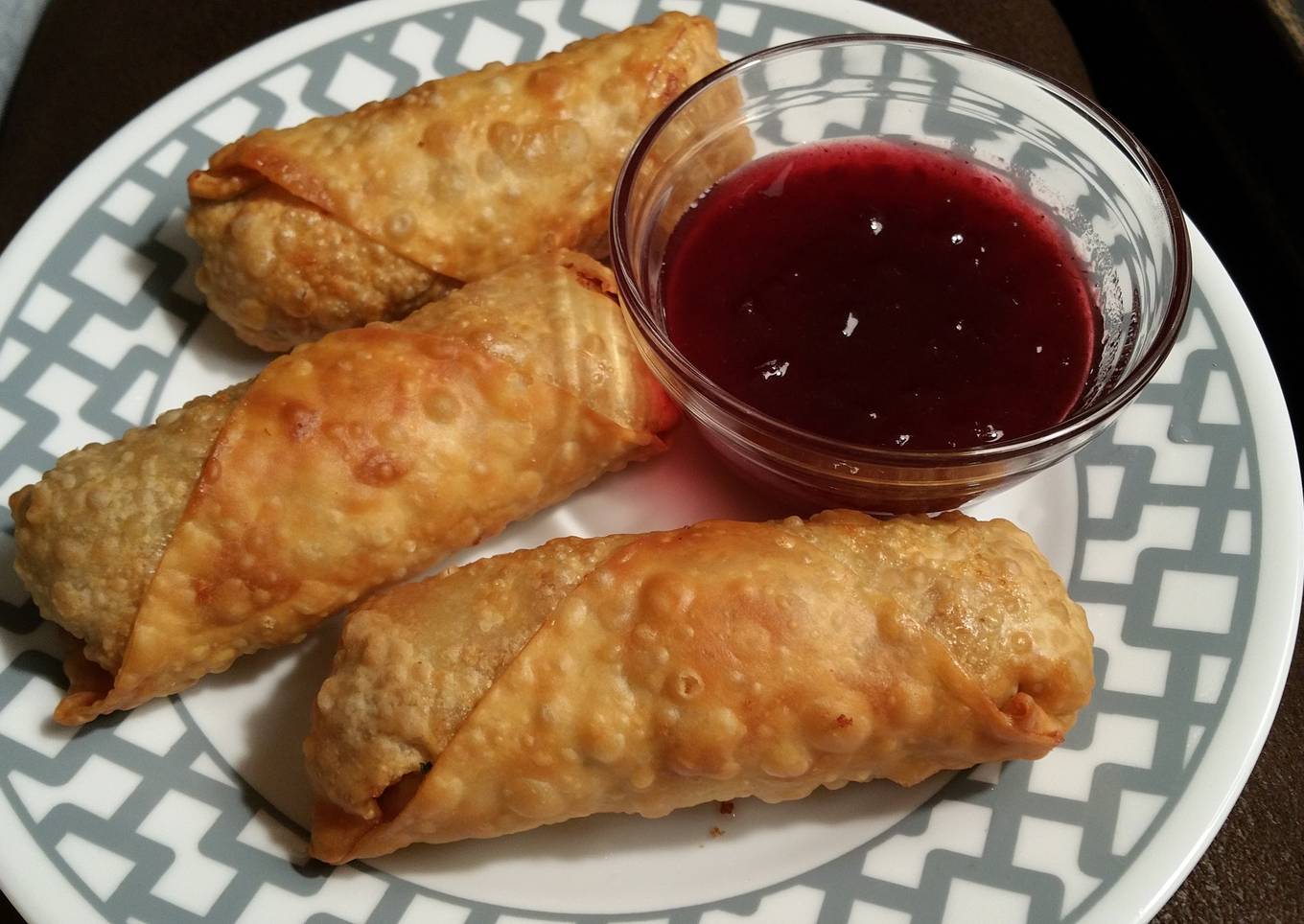 Thanksgiving Egg Rolls w/ Sweet&Sour Cranberry Sauce