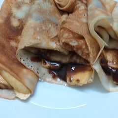 A picture of Banana Chocolate Stuffed Pancakes.