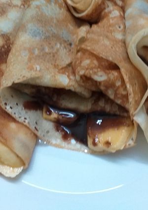 A picture of Banana Chocolate Stuffed Pancakes.