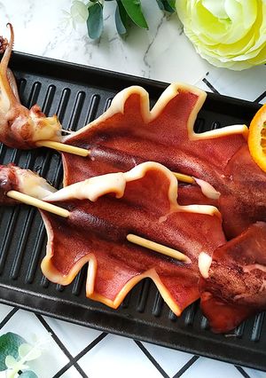 和風香烤魷魚串★幫助入味的紙巾醃漬法！ 的食譜成品照片