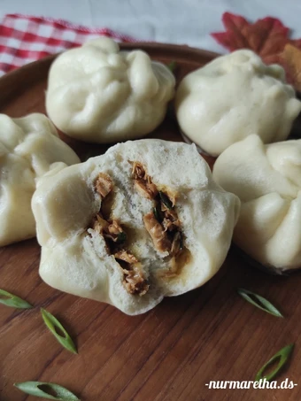 Cara Mudah Membuat Resep 57. Bakpao Ayam yang Uenak Anti Ribet, Sempurna