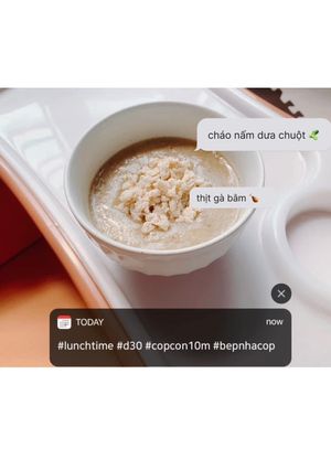Hình của món Cháo thịt gà nấm dưa chuột 🥒.
