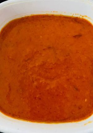 A picture of Canary Island red mojo sauce.