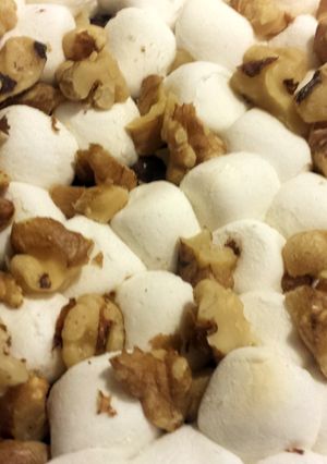 A picture of Rocky road brownies.