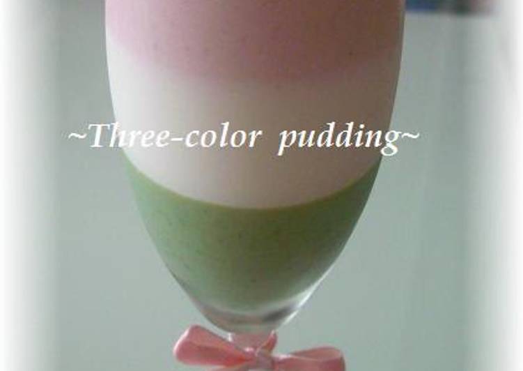 Cherry Blossom Tri-Color Pudding