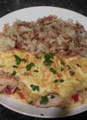 Grilled chicken omelet