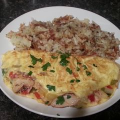 Grilled chicken omelet A picture of Grilled chicken omelet.