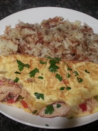 Recipe Grilled chicken omelet the Delicious Delicious