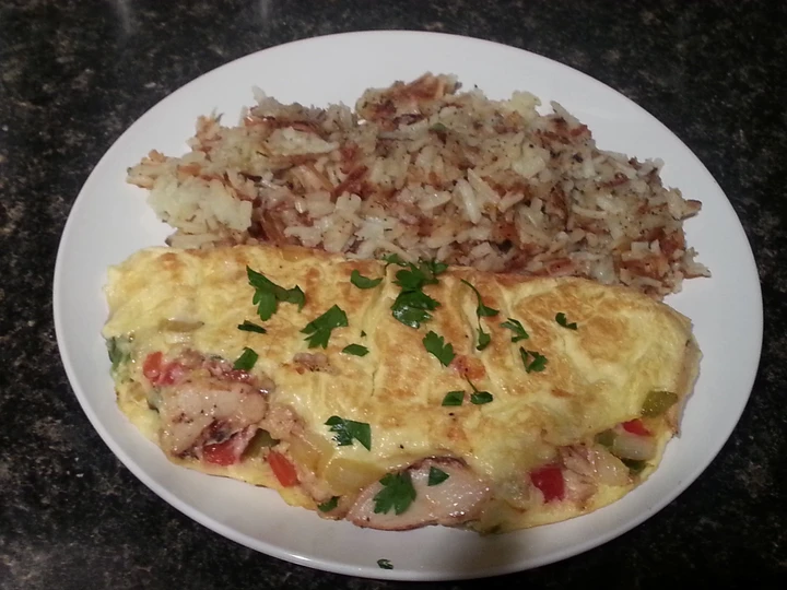 Recipe Grilled chicken omelet the Delicious Delicious