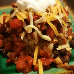 A picture of Spicy veggie & quinoa salad.