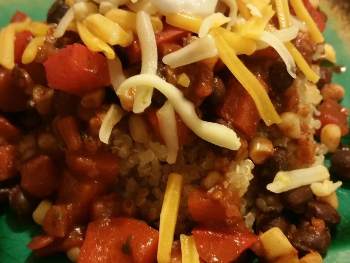 Easy Way Make Recipe Spicy veggie & quinoa salad that is Awesome, Delicious}