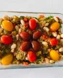 Aubergine and cannelloni bean salad