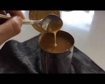 Easy Recipe Caramel Sauce  Dulce De Lache in the Can from Sweetened Condensed Milk Yummy