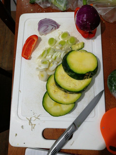 Una foto de Fainá de verduras y queso