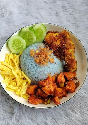 Foto resep 586. Nasi Uduk Biru (Telang)