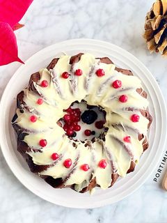 Una foto de La receta de Bundt cake 2 chocolates