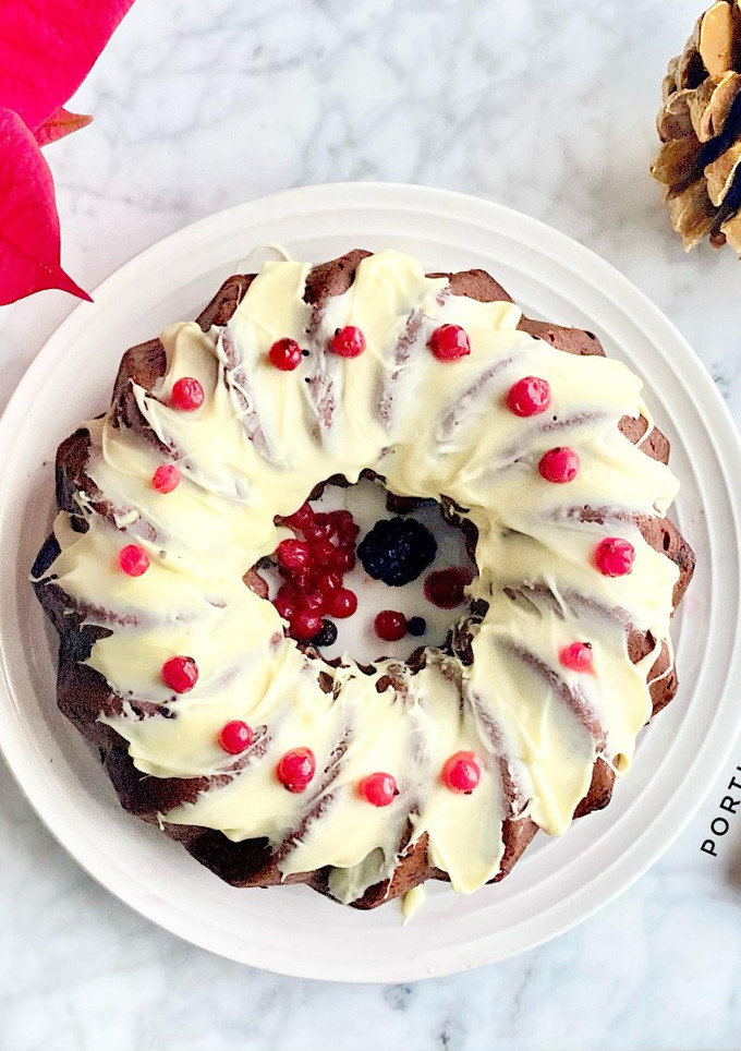 Una foto de La receta de Bundt cake 2 chocolates