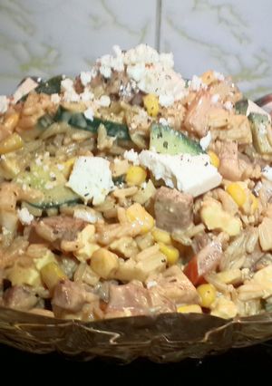 A picture of Left Over Rice Salad.