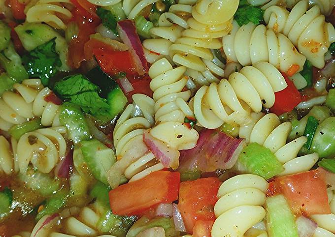 Steps to Make Speedy SugaMamas 15 Minute Pasta Salad!