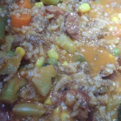 A picture of Neese's 704 jambalaya.