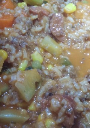 A picture of Neese's 704 jambalaya.