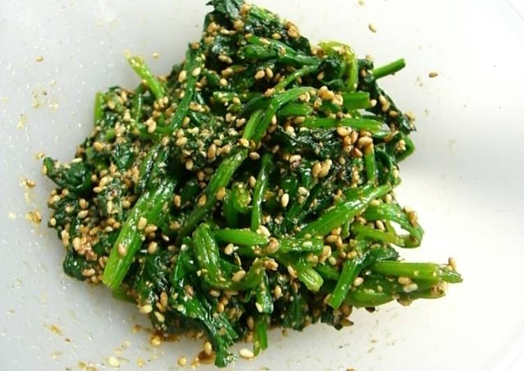 Recipe of Speedy A Standard Bento Item - Parboiled Spinach with Sesame Seeds