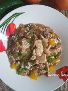 Foto resep Tumis jamur ayam saus teriyaki