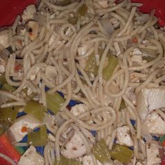 A picture of Italian chicken Noodle Dish.