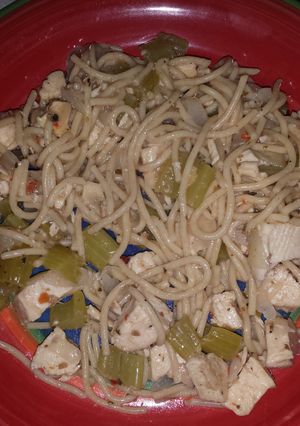 A picture of Italian chicken Noodle Dish.