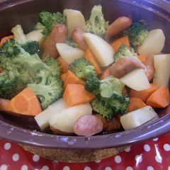 A picture of Vegetables Microwaved in Butter Consommé.