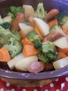A picture of Vegetables Microwaved in Butter Consommé.