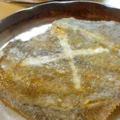 Deep-fried Flounder Fish Made in a Frying Pan A picture of Deep-fried Flounder Fish Made in a Frying Pan.