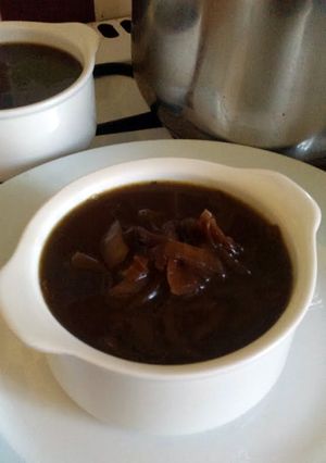 A picture of Vickys Low Cal Onion Soup, GF DF EF SF NF.
