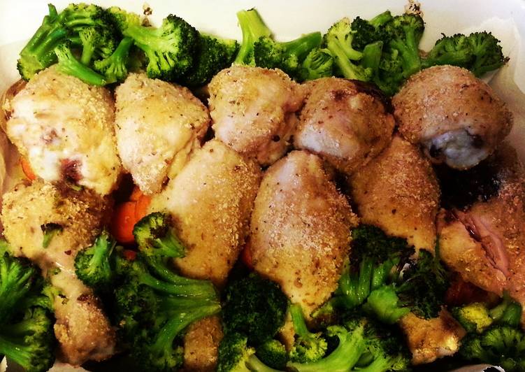 Recipe of Homemade Roasted Chicken, potatoes and veggies