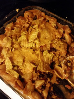 A picture of Baked taco macaroni.
