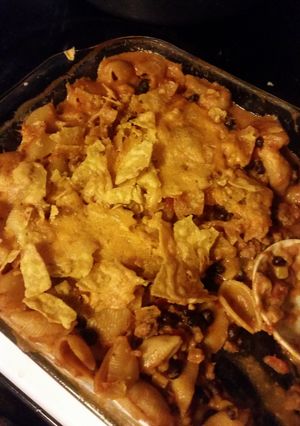 A picture of Baked taco macaroni.
