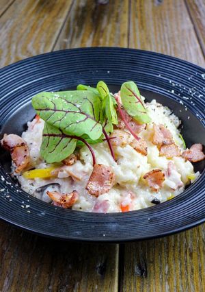 Hình của món 培根頓飯, Cơm đun.