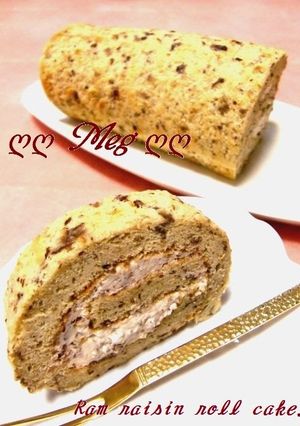 A picture of Rum Raisin Roll Cake.