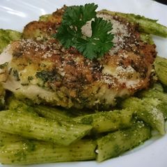 A picture of Parmesan and Parsley, Rosemary Crusted Chicken.