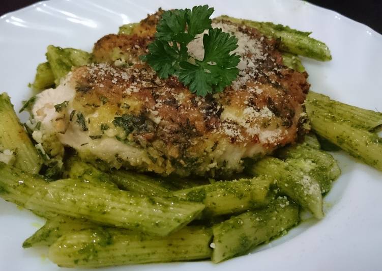 Simple Way to Make Speedy Parmesan and Parsley, Rosemary Crusted Chicken