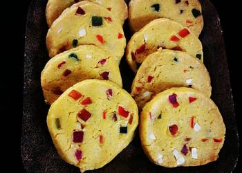 How to Make Perfect Tutti Frutti Cookies Eggless  Butterless